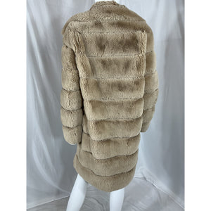 Adrienne Landau x Revolve Cream Polyester Faux Fur Long Coat Size M
