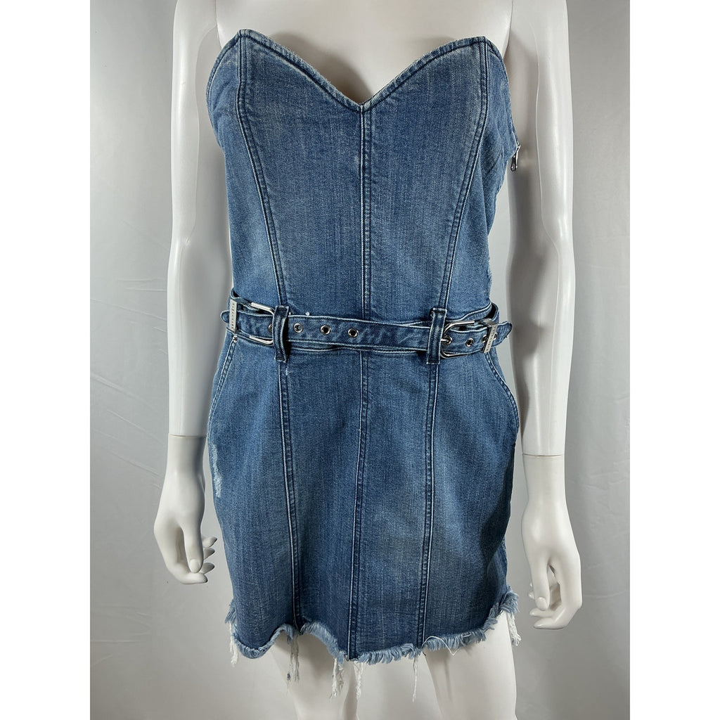 Retrofete 'Ashlyn' Blue Cotton Dress Size L