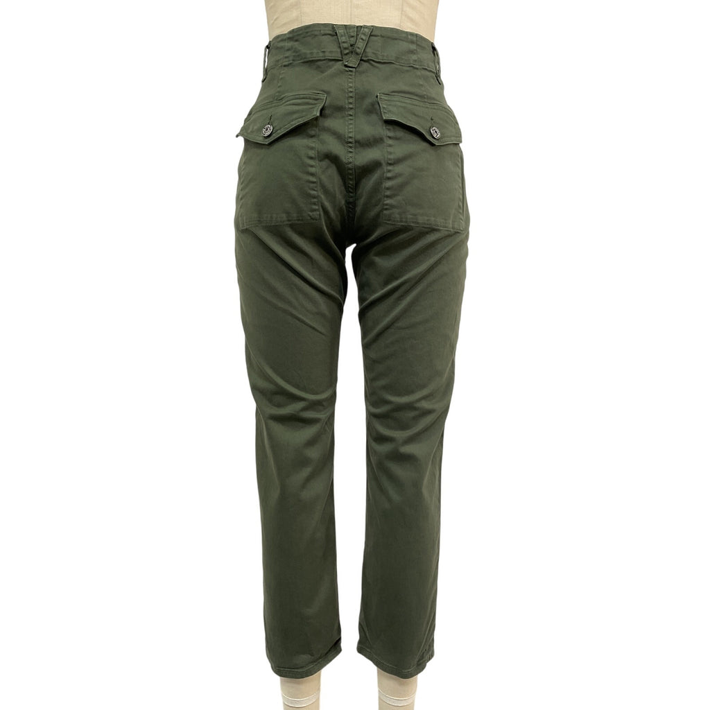 Veronica Beard 'Arya' Green Cotton Straight Leg Cargo Pants Size 28