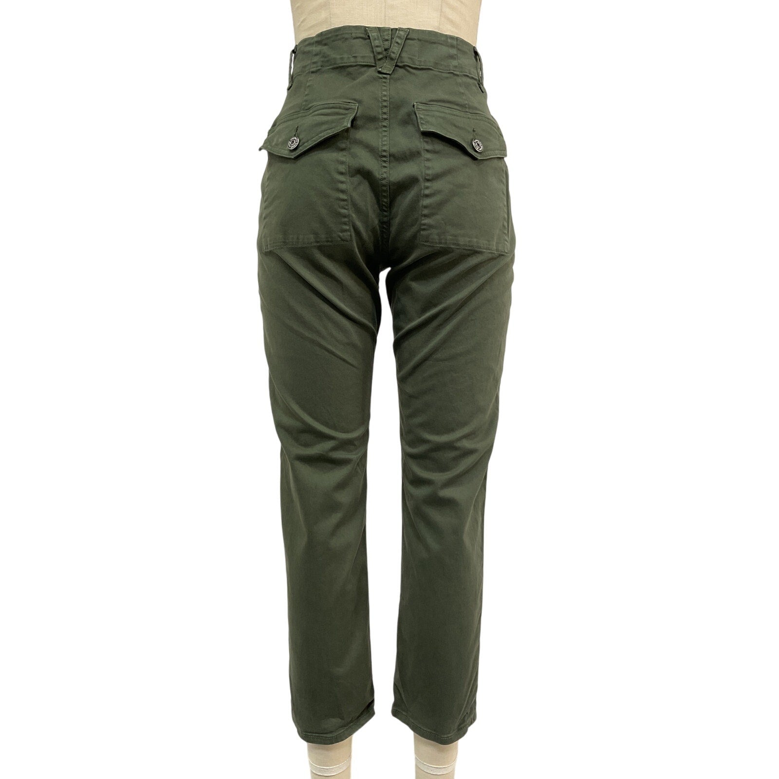 Veronica Beard 'Arya' Green Cotton Straight Leg Cargo Pants Size 28