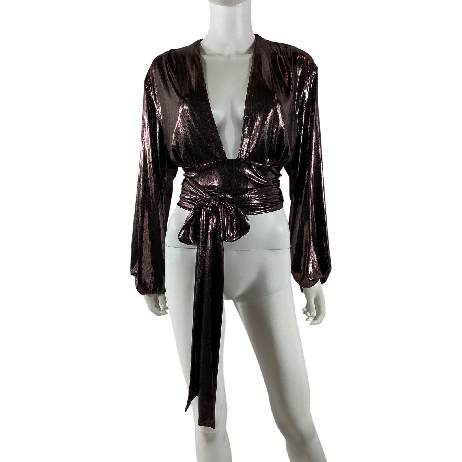 House Of Harlow 1960 x Revolve 'Bourdin' Brown Polyester Top Size XL