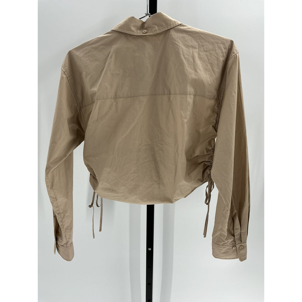 L'Academie 'The Lena' Tan Cotton Blouse Size S