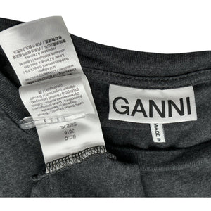 Ganni Relaxed Black Bunny Graphic T-Shirt Size XL