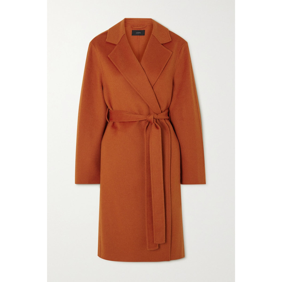 Joseph 'Cenda' Orange Belted Wool And Cashmere-Blend Coat Size M