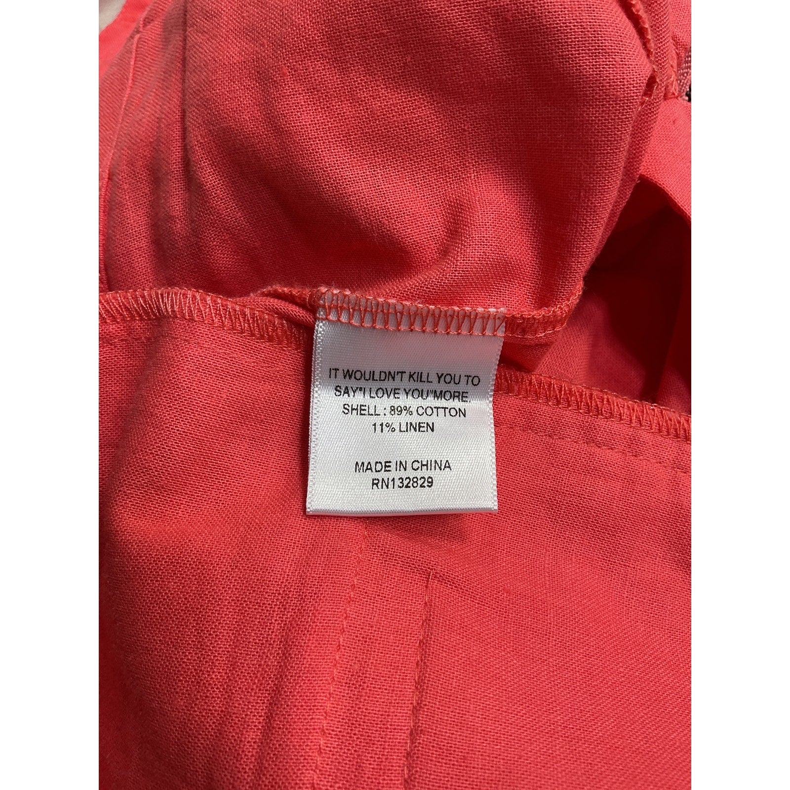 Lpa Wide Leg Paperbag Red Cotton Pant Size S