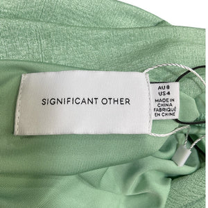 Significant Other Ruched Green Caitlin Maxi Dress Size US 4 NWT