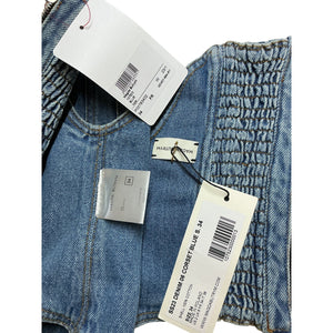 Magda Butrym Structured Blue Denim Bustier Top Size 34 EU / US 2 NWT