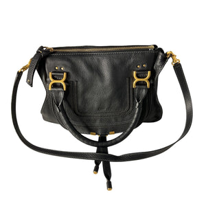 Chloé Pebbled Black Marcie Satchel