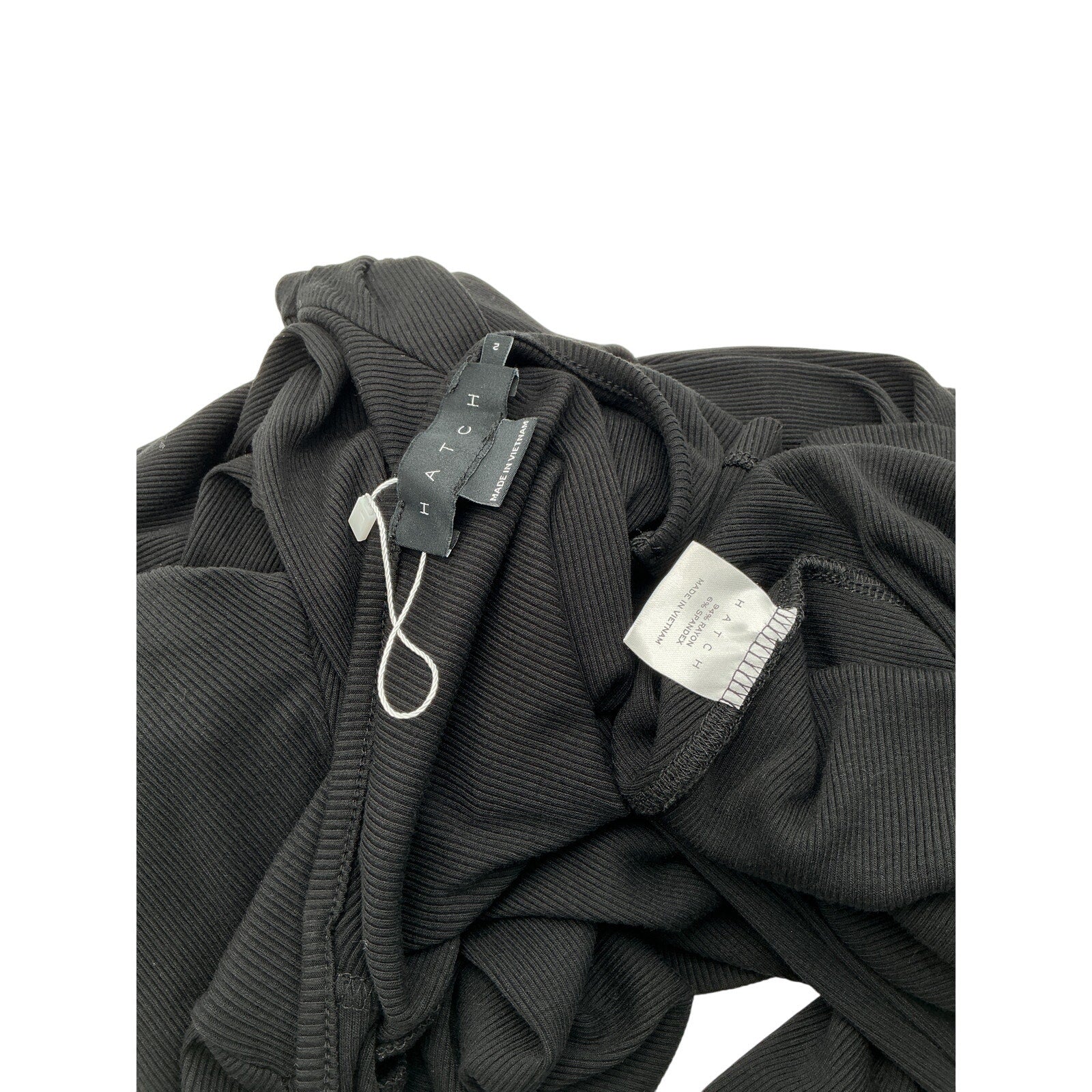 Hatch The Longsleeve Black Rayon Rib Dress Size 2