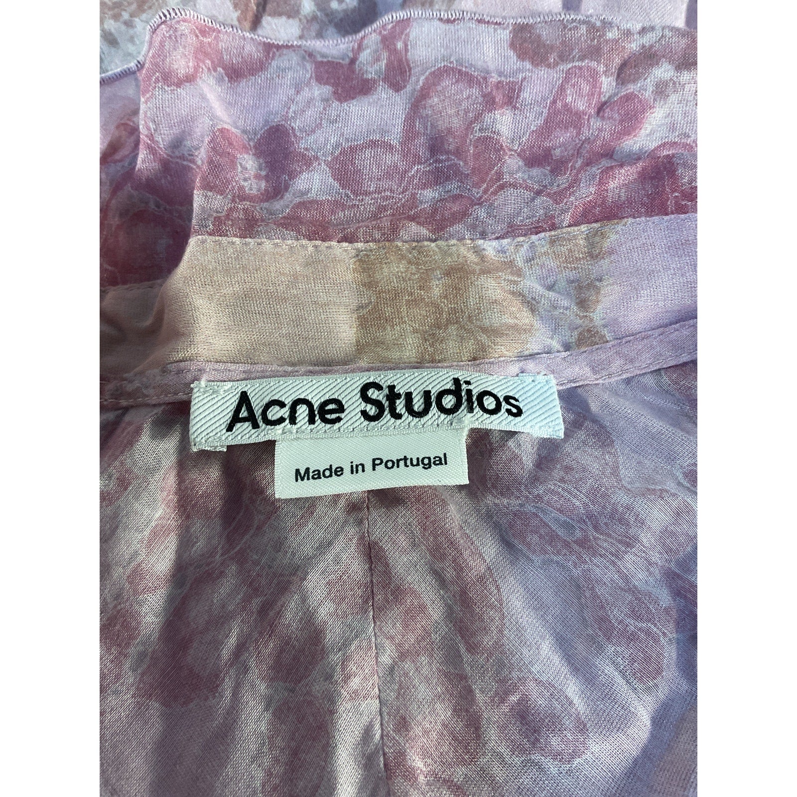 Acne Studios 'Daftan' Pink Lace Camo Long Sleeve Dress Size 40