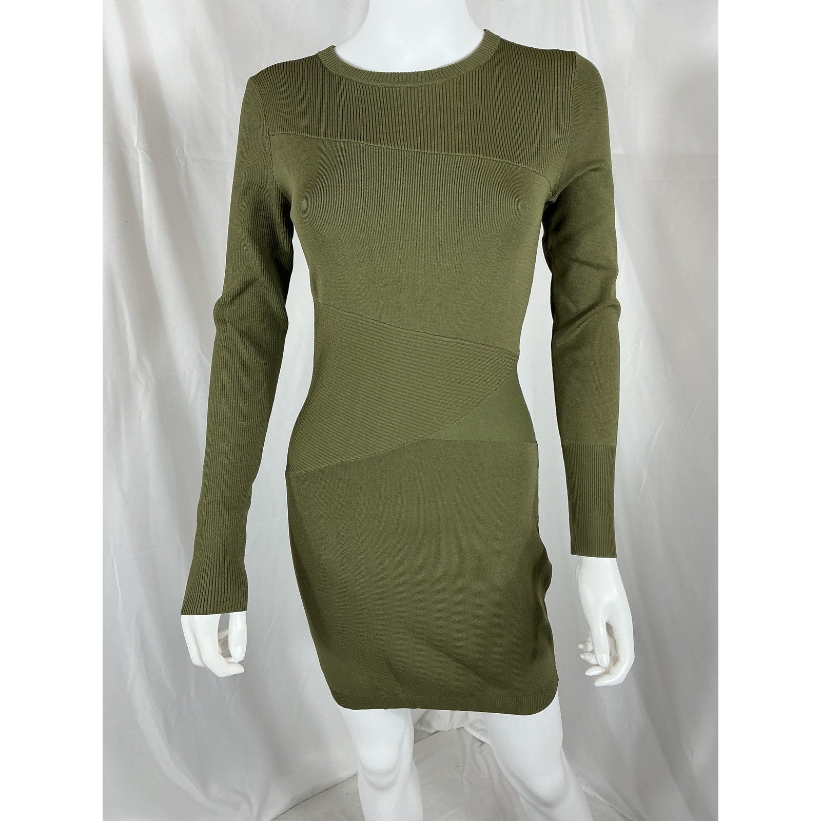 Retrofete 'Sonja' Green Rayon Ribbed-Knit Mini Dress Size S - NWT