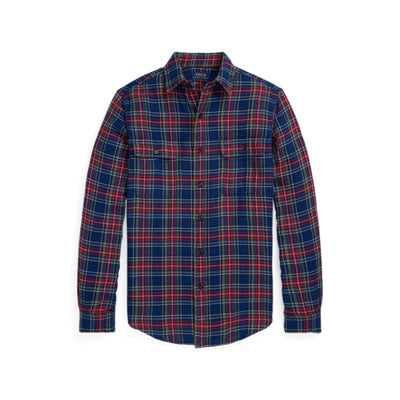 Ralph Lauren Classic Fit Red Cotton Plaid Double-Faced Workshirt Size XL - NWT