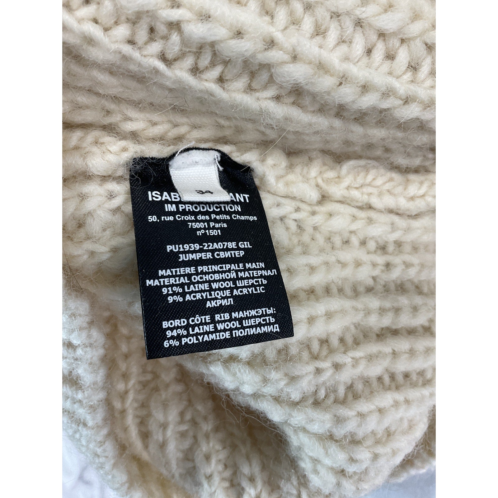 Isabel Marant '�toile Gil-Ge' White Long Sleeve Stripe Sweater Size 34