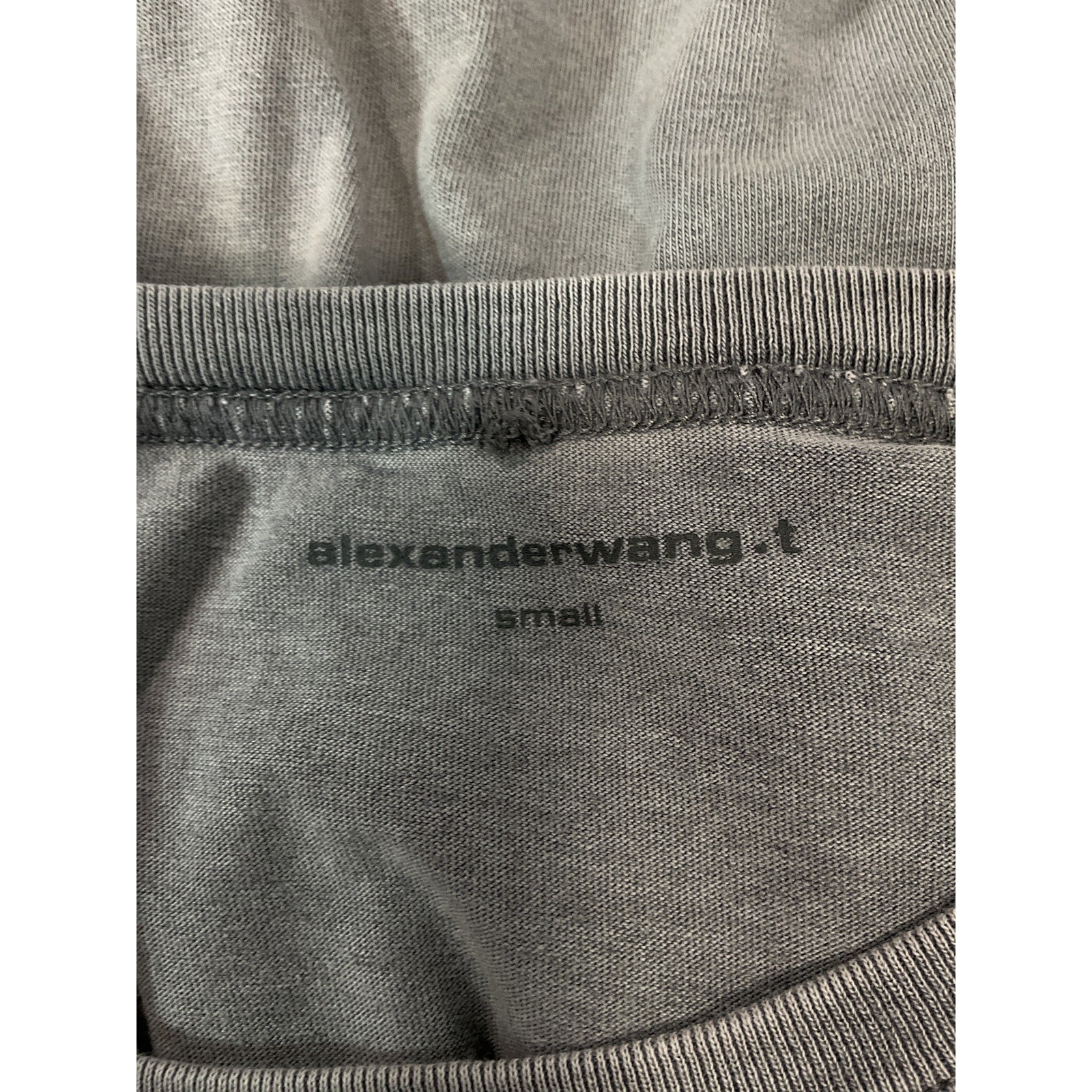 Alexander Wang 'Essential' Grey Shrunk Tee Size S