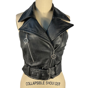 Moschino Sleek Black Moto Vest Size IT 38 / US 2