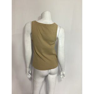 Nili Lotan 'Jennifer' Beige Cotton Rib Tank Top Size S