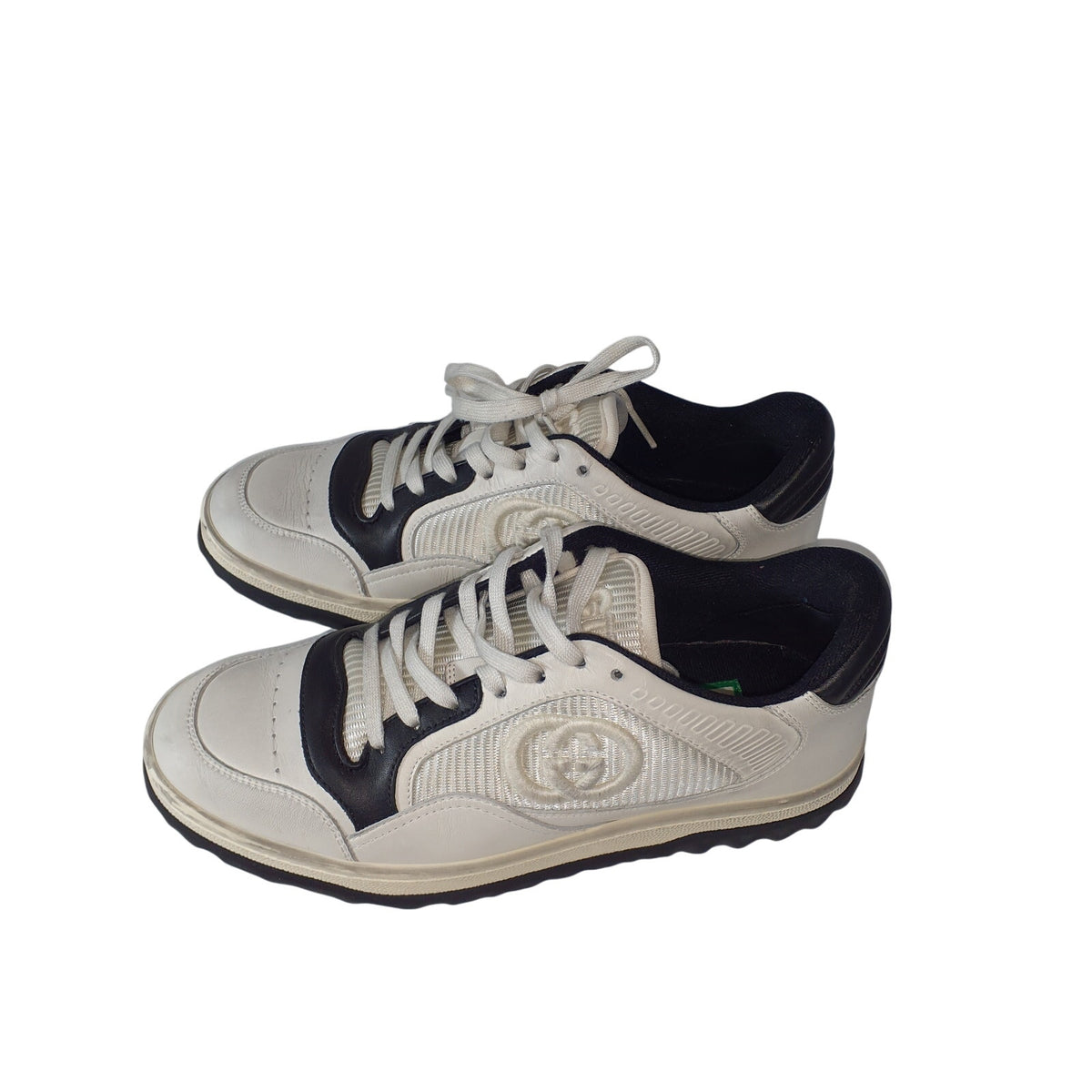 Gucci Classic Off White And Black Leather Mac80 Sneakers Size 7