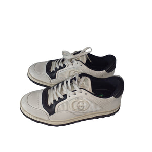Gucci Classic Off White And Black Leather Mac80 Sneakers Size 7