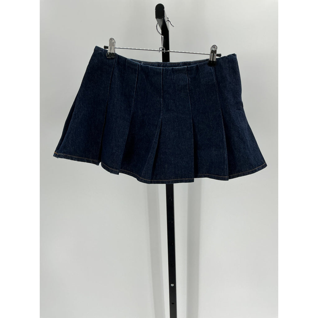 Ser.O.Ya 'Gimlet' Blue Cotton Mid Rise Mini Skirt Size S - NWT