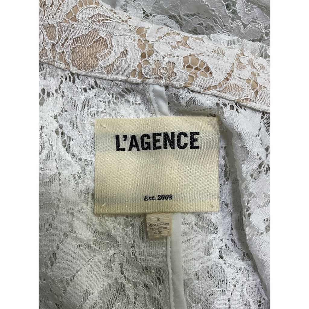 L'Agence 'Clementine' White Nylon Blazer Size 2
