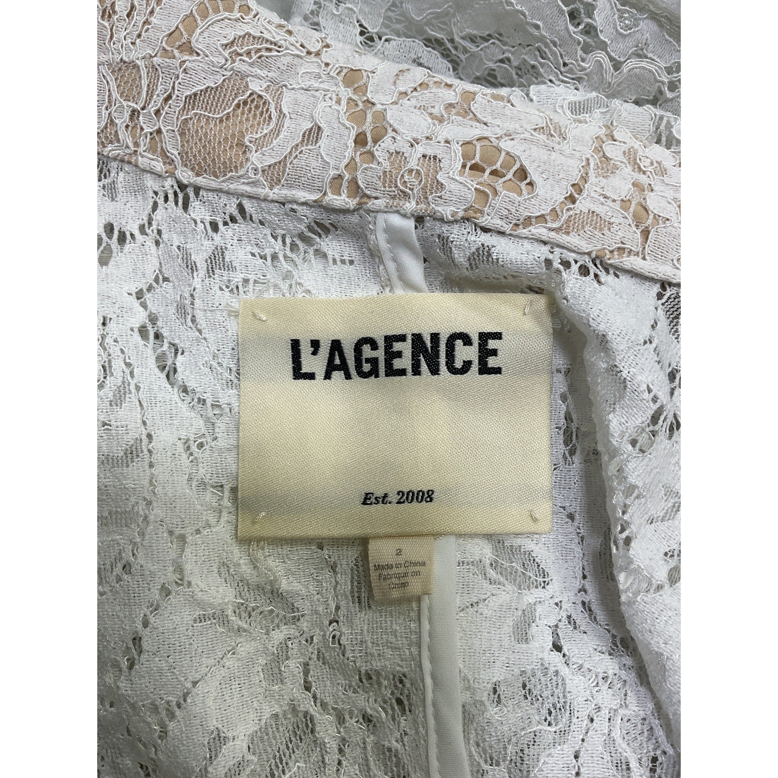 L'Agence 'Clementine' White Nylon Blazer Size 2
