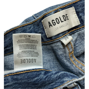 Agolde Vintage Blue Riley High Rise Straight Crop Denim Jeans Size 24