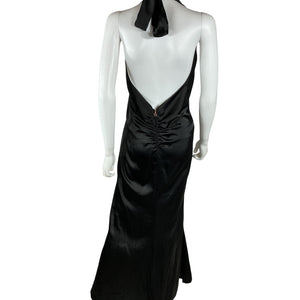 Nookie Satin Black Stella Gown Size L