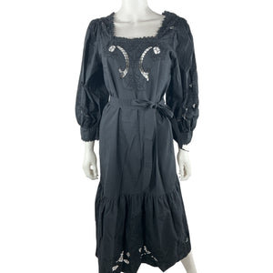 Cleobella Embroidered Black Harlow Dress Size M