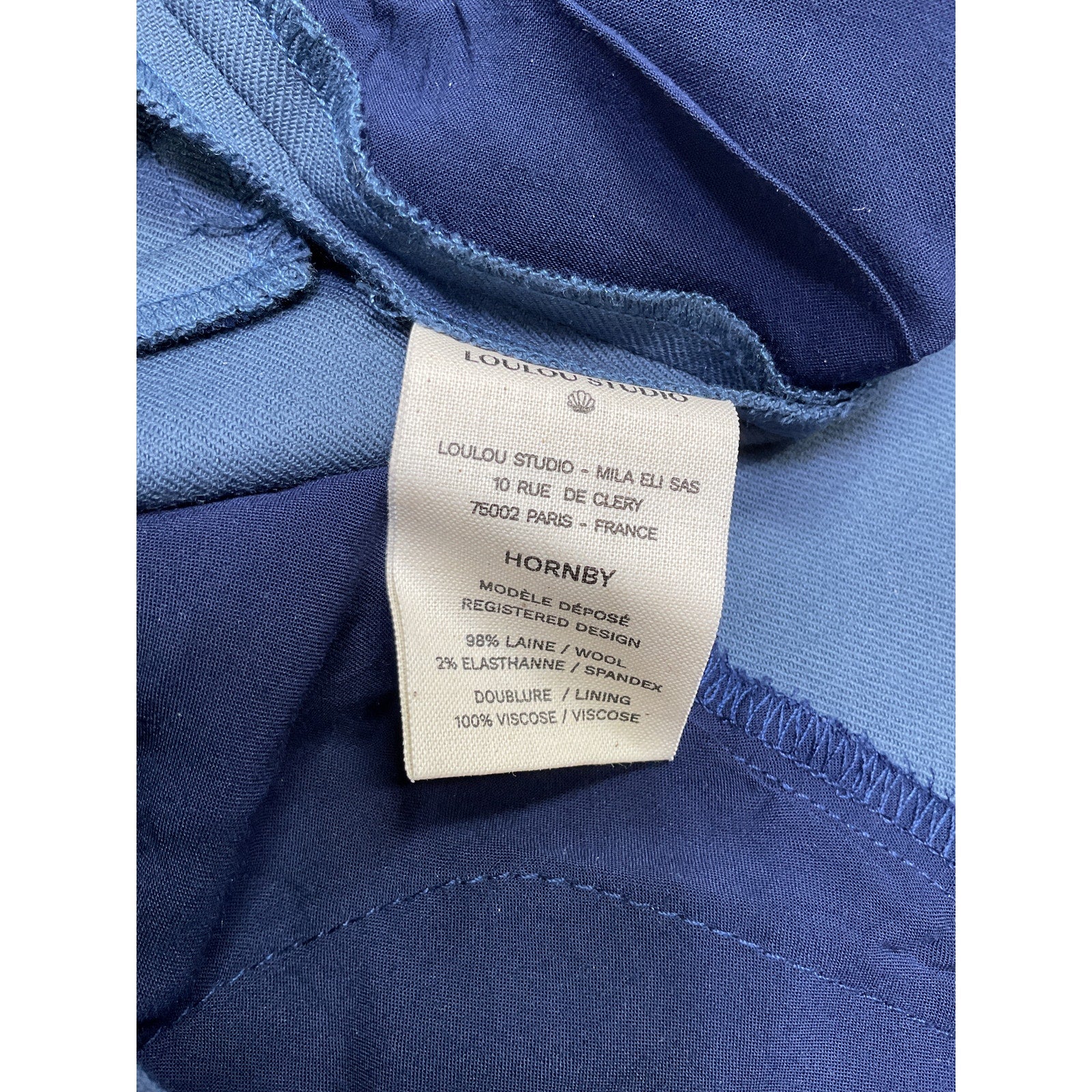 Loulou Studio 'Hornby' Blue Wool Skirt Size XS
