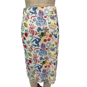 Lpa 'Giada' White Polyester Midi Skirt Size M