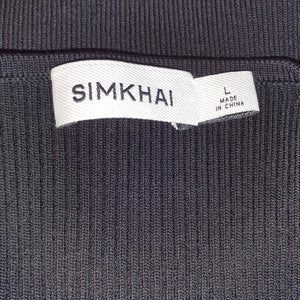 Simkhai Ribbed Black Giuliana Sweetheart Top Size L