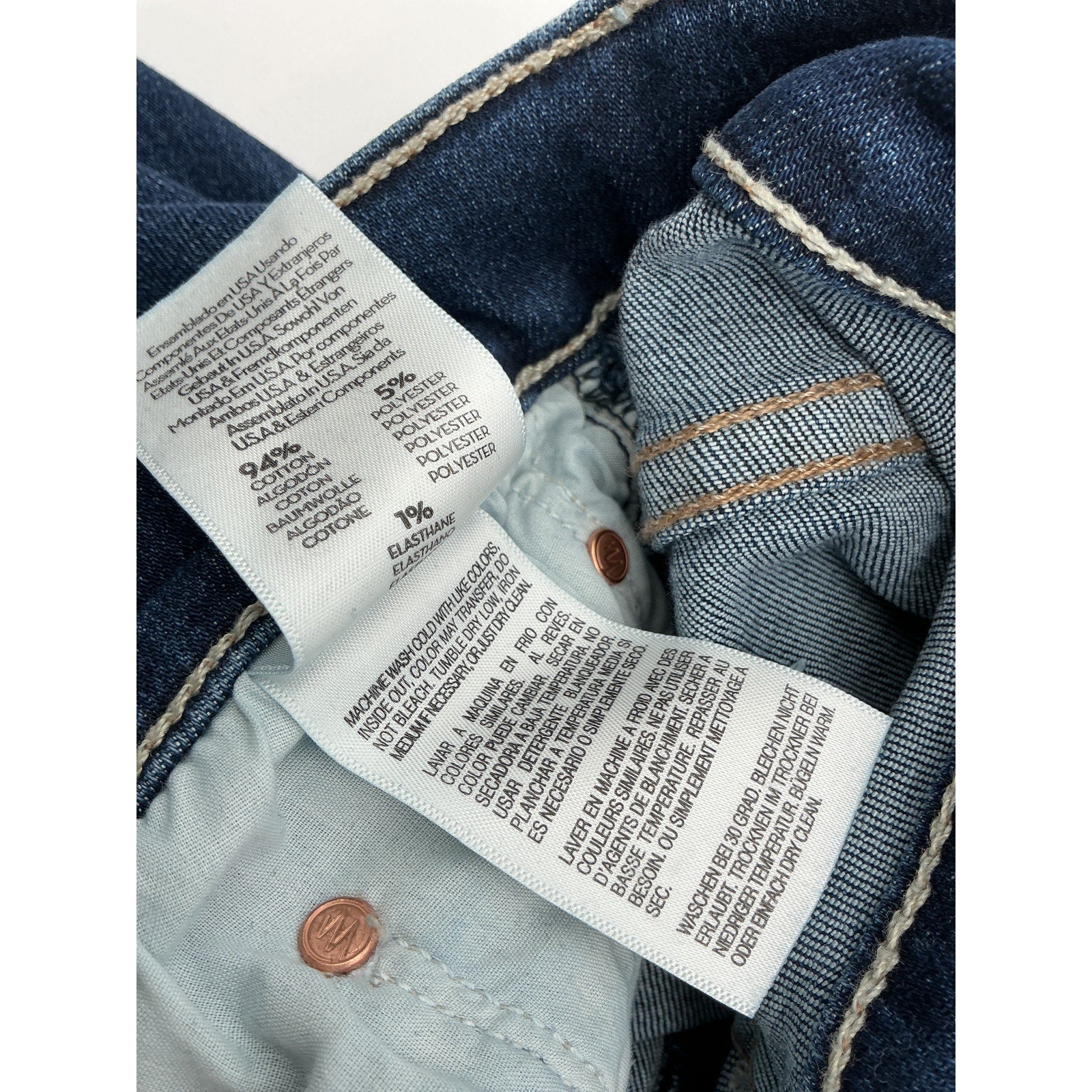 Mother The Insider Blue Cotton Crop Step Fray Denim Jean Size 29