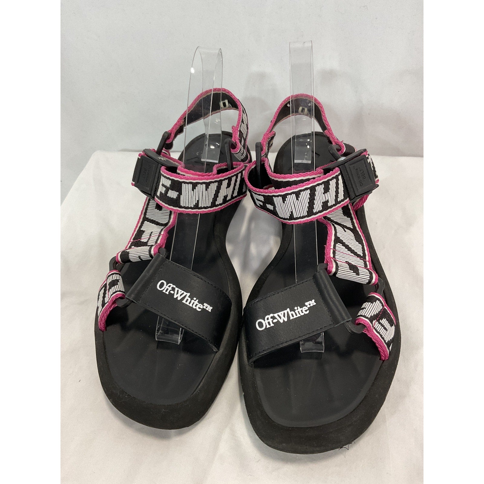 Valenti 'Trek' Black Logo-Strap Sandals Size 8