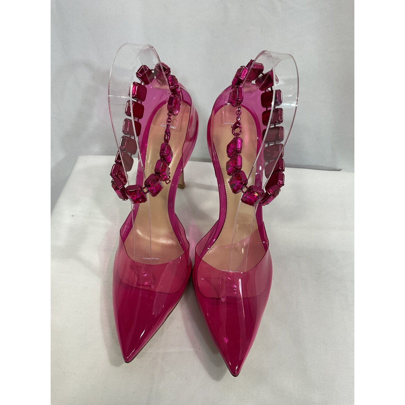 Gianvito Rossi Crystal-Embellished Pink Pvc Pumps Size 8.5 - NWT