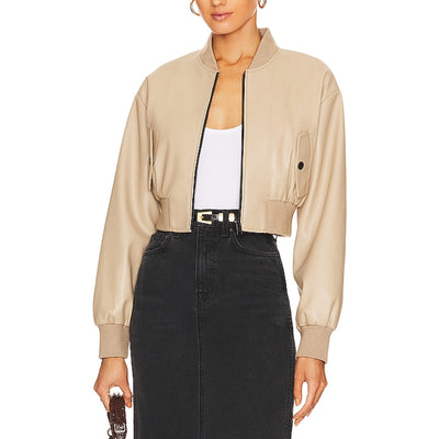 Lamarque 'Evelin' Gold Polyester Bomber Size S