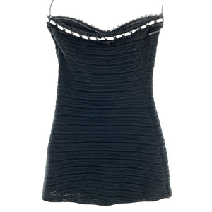 For Love And Lemons Ribbed Black Mayfair Mini Dress Size XS