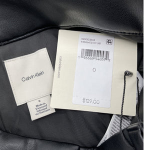 Calvin Klein Sleek Black Pleated Wide-Leg Trousers Size 0 NWT