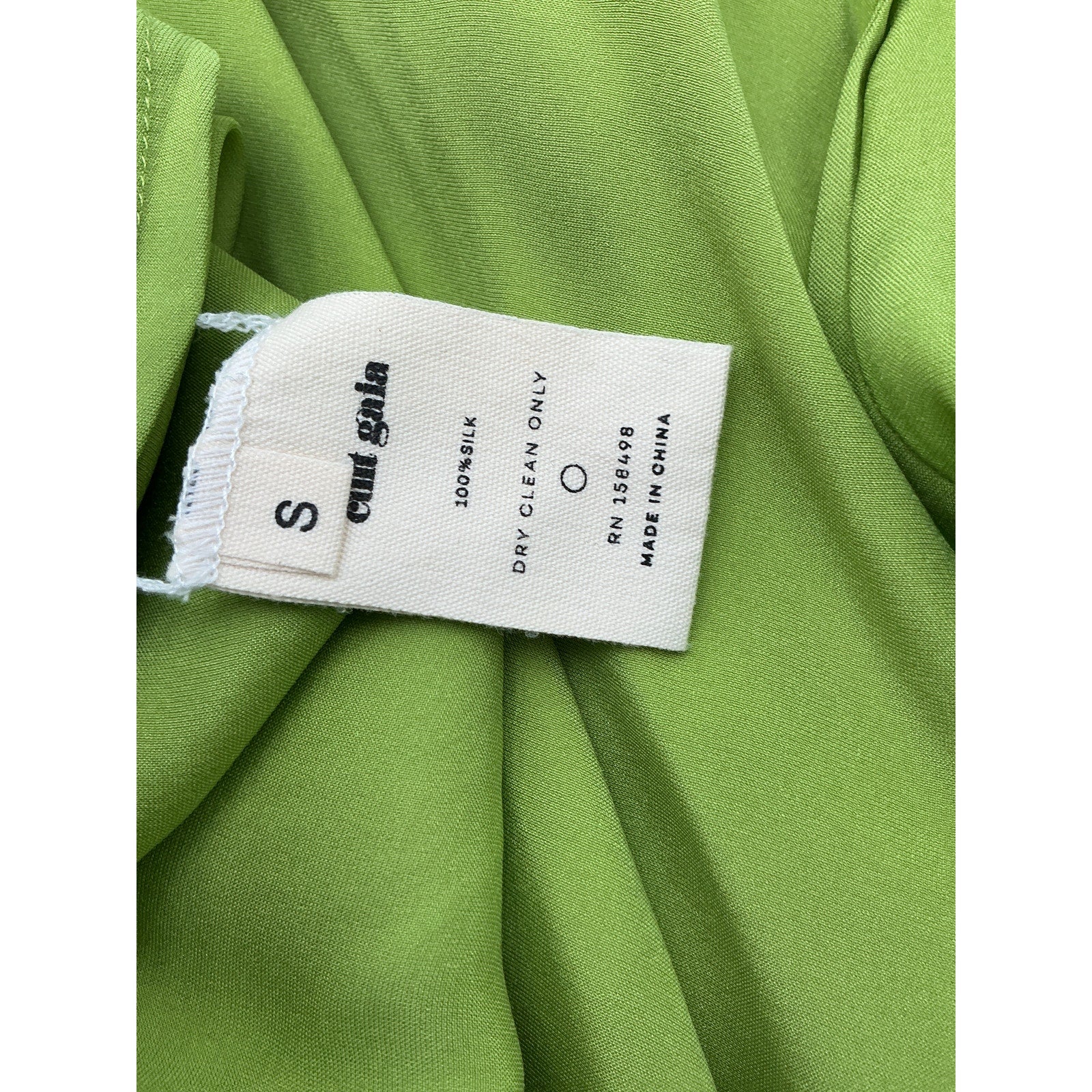 Cult Gaia 'Gwenyth' Green Silk Dress Size S