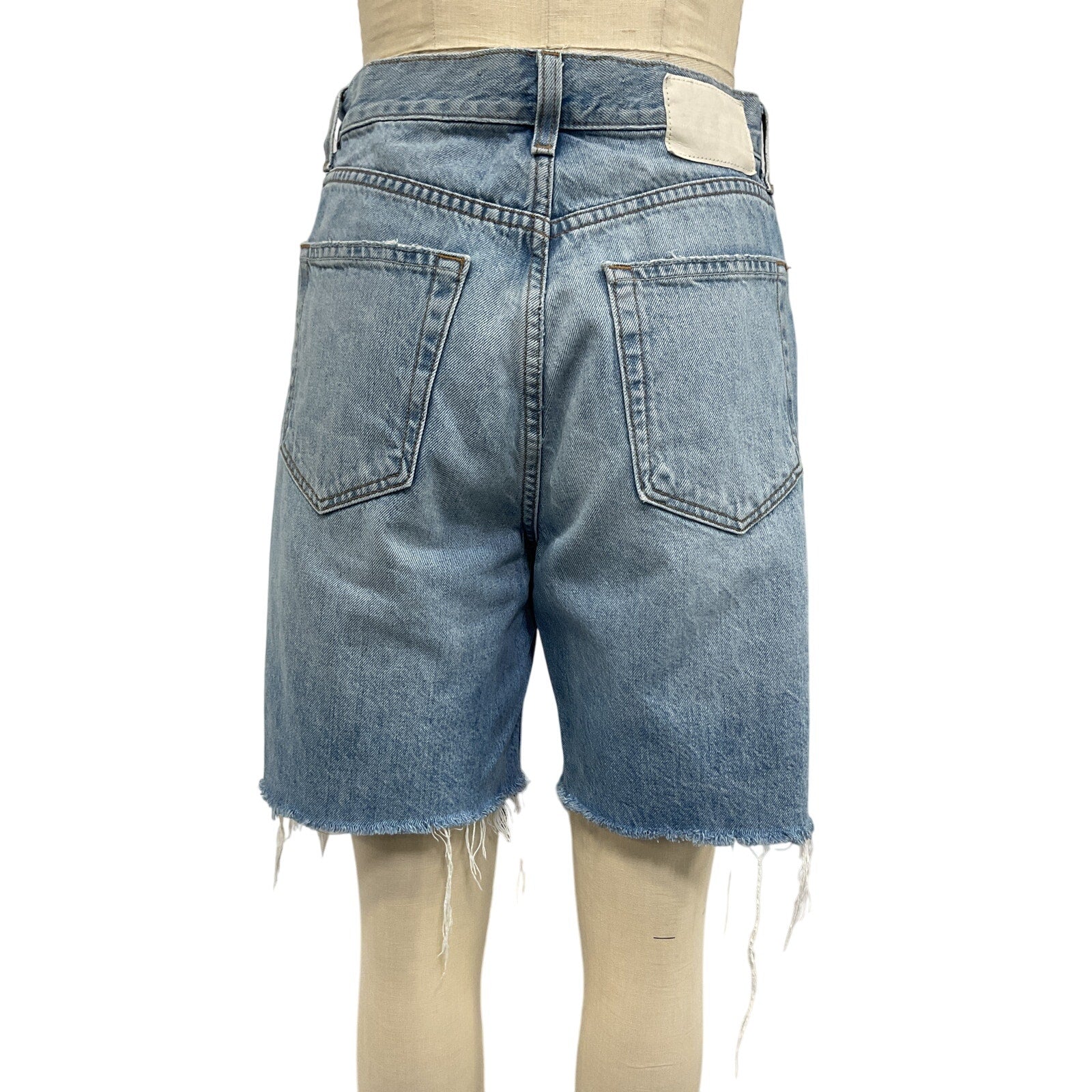 Grlfrnd 'Quinn' Blue Cotton High Rise 90'S Short Size 27
