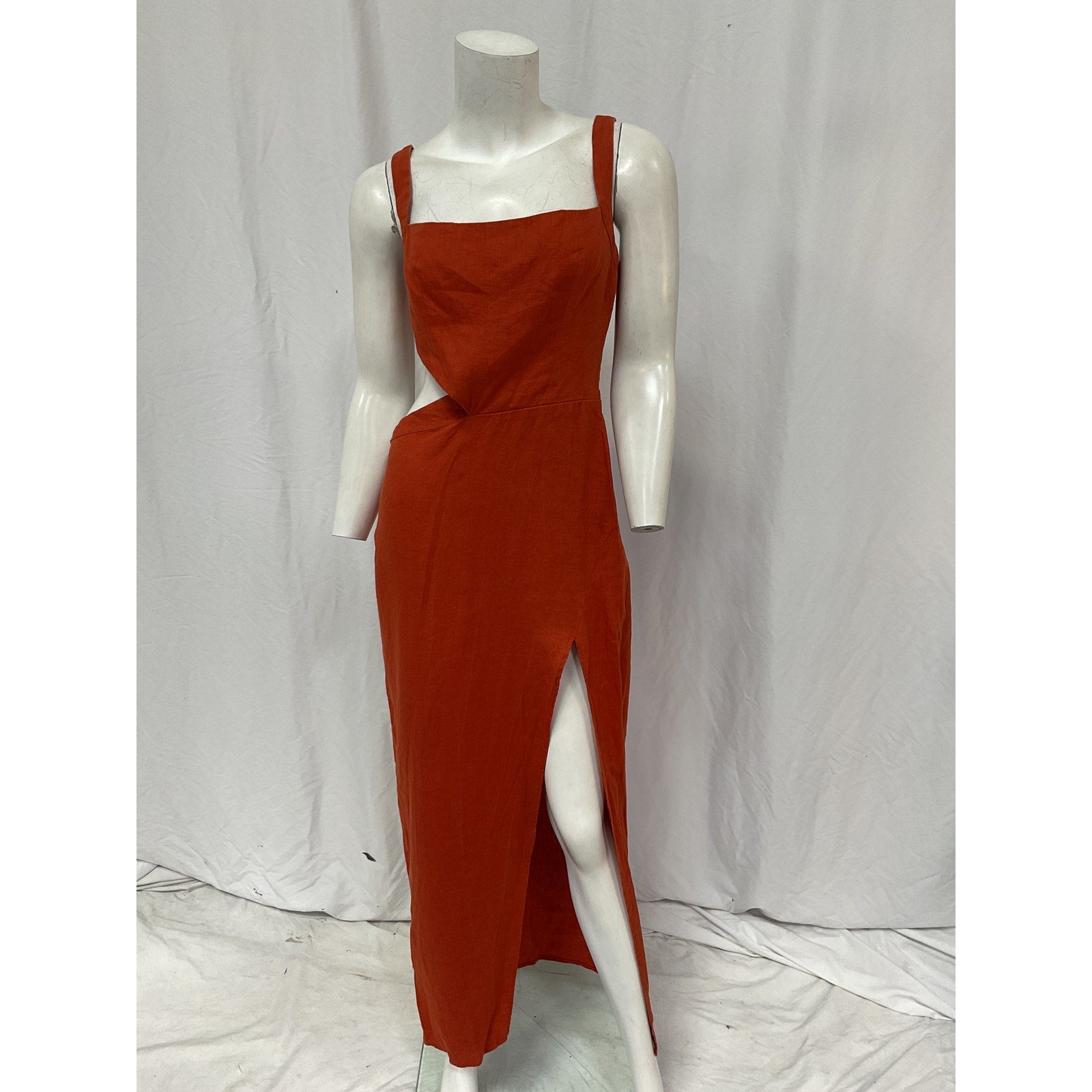 Reformation 'Bryson' Orange Viscose Dress Size 6