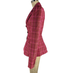 Area Tailored Pink Crystal Buckle Hourglass Blazer Size 2