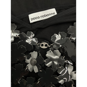 Paco Rabanne Embellished Black Flower Chainmail Dress Size EU 34 / US 2
