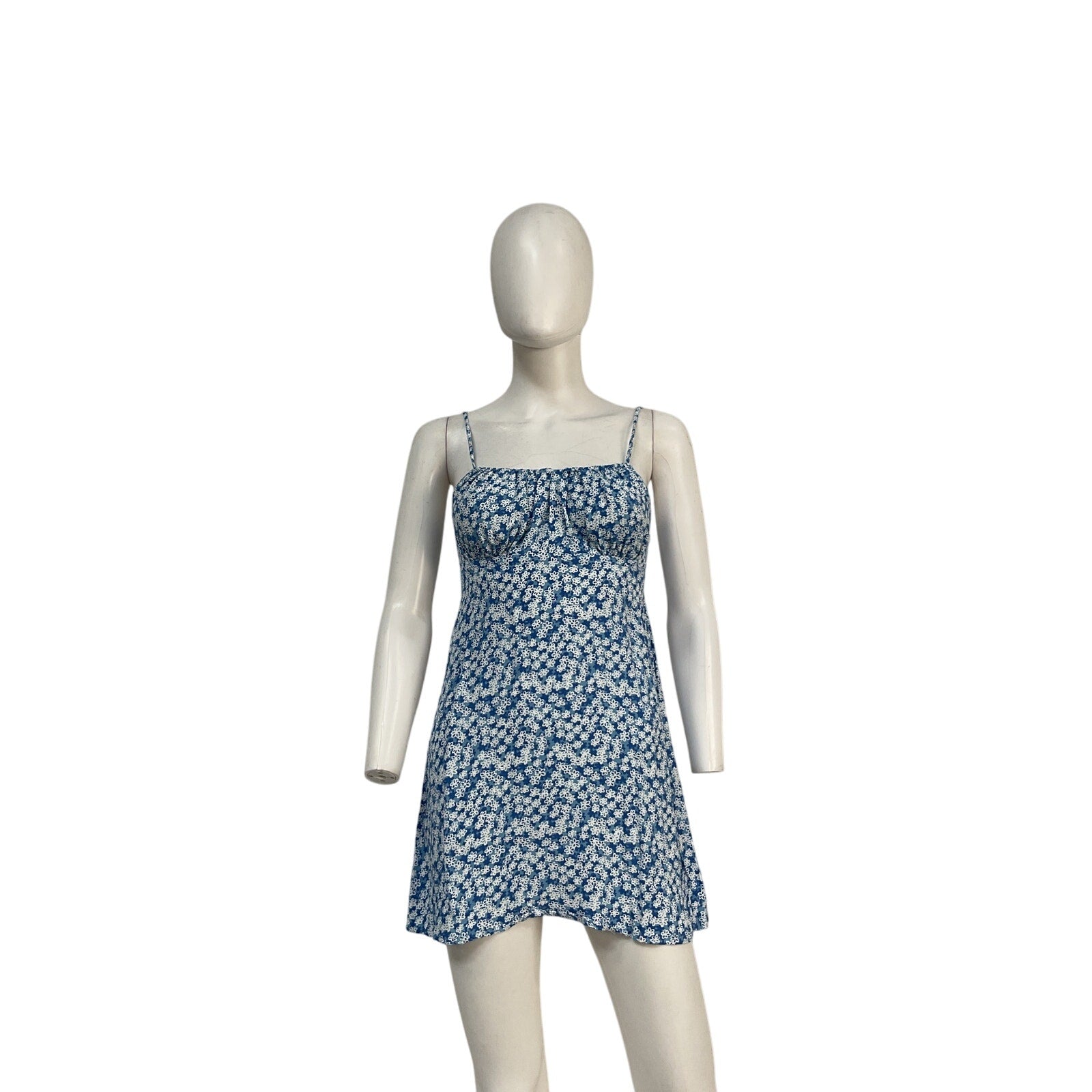 Faithfull The Brand 'Audrina' Blue Rayon Mini Dress Size XS