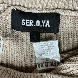 Ser.O.Ya Ribbed Tan Janelle Sweater Dress Size S