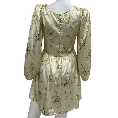 LoveShackFancy Floral Canary Yellow Garcia Mini Dress Size 2