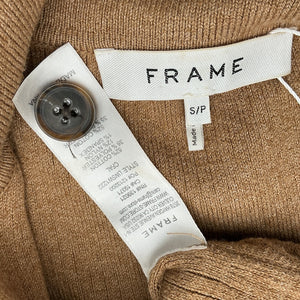 Frame Slim Brown Button Front Cardigan Sweater Size S