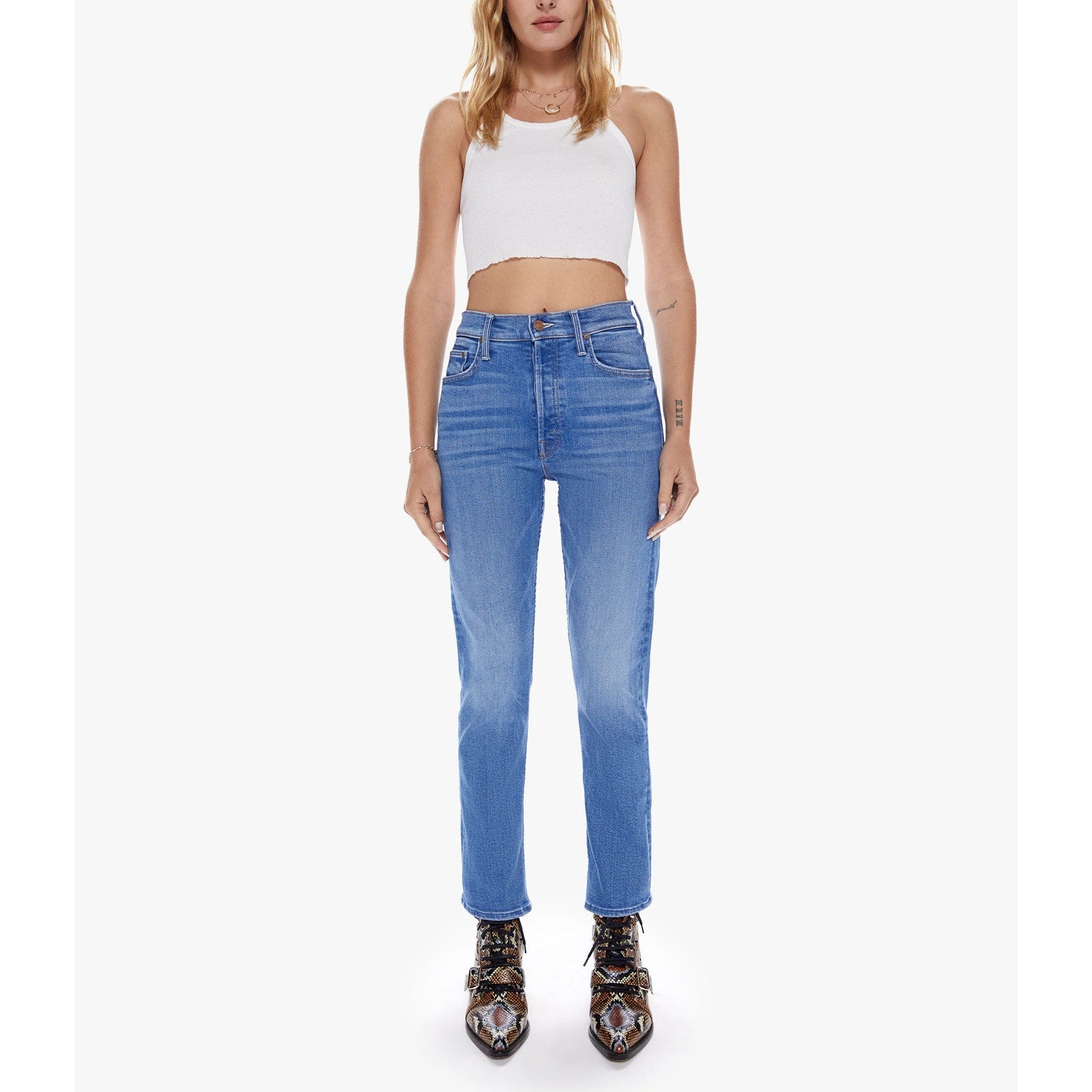 Mother 'The Tomcat' Blue Cotton Layover Denim Jean Size 26
