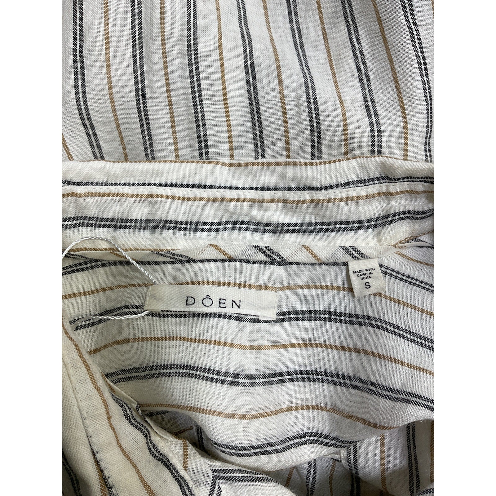 D�en 'Hava' White Ramie Top Size S