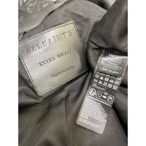 Allsaints 'Belle' Black Leather Bomber Jacket Size XS