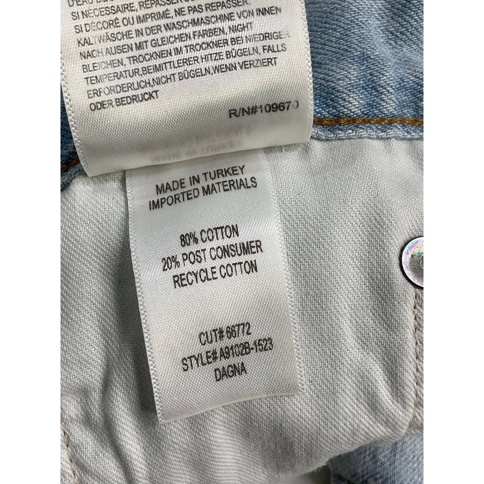 Agolde 'Dagna' Blue High Rise Pleat Baggy Denim Jean Size 26 - NWT
